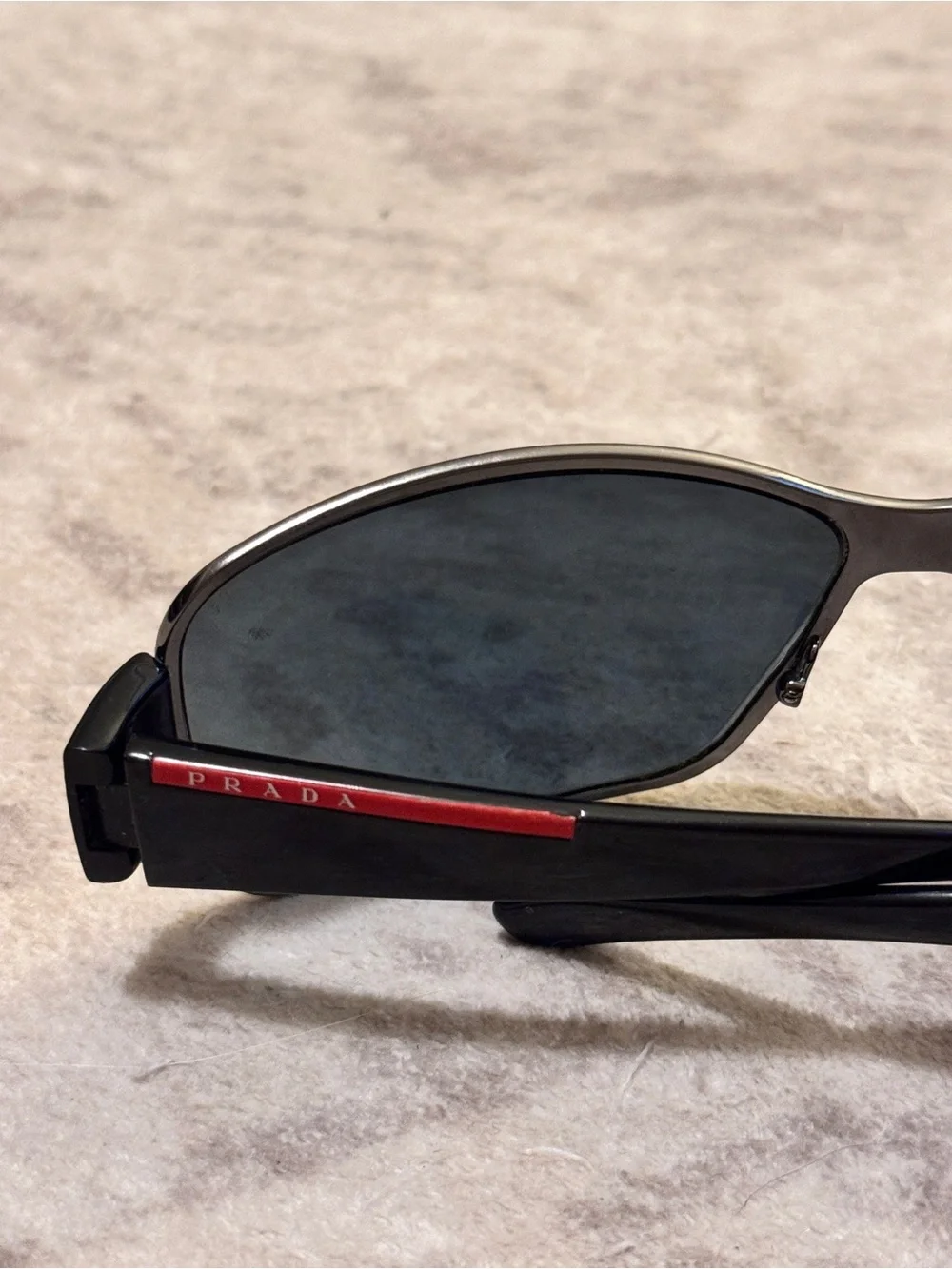 Prada Black Men’s Sunglasses with Dark Lenses - Y2K vibes